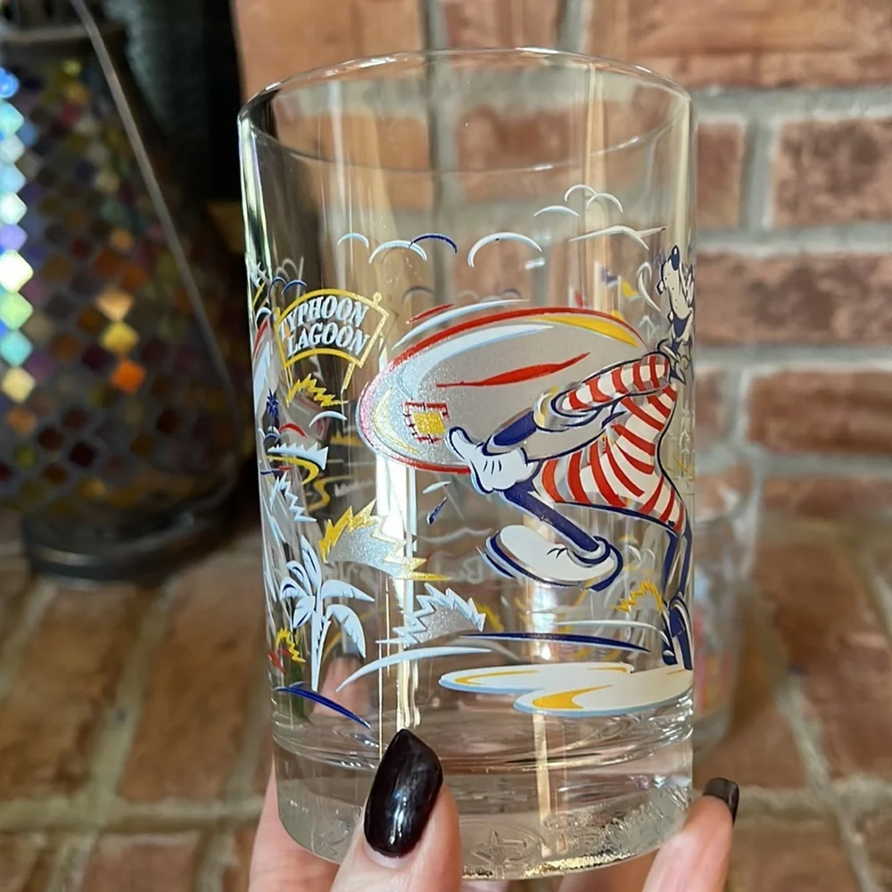 Vtg Disney World 25th Anniversary Glasses Set of 2